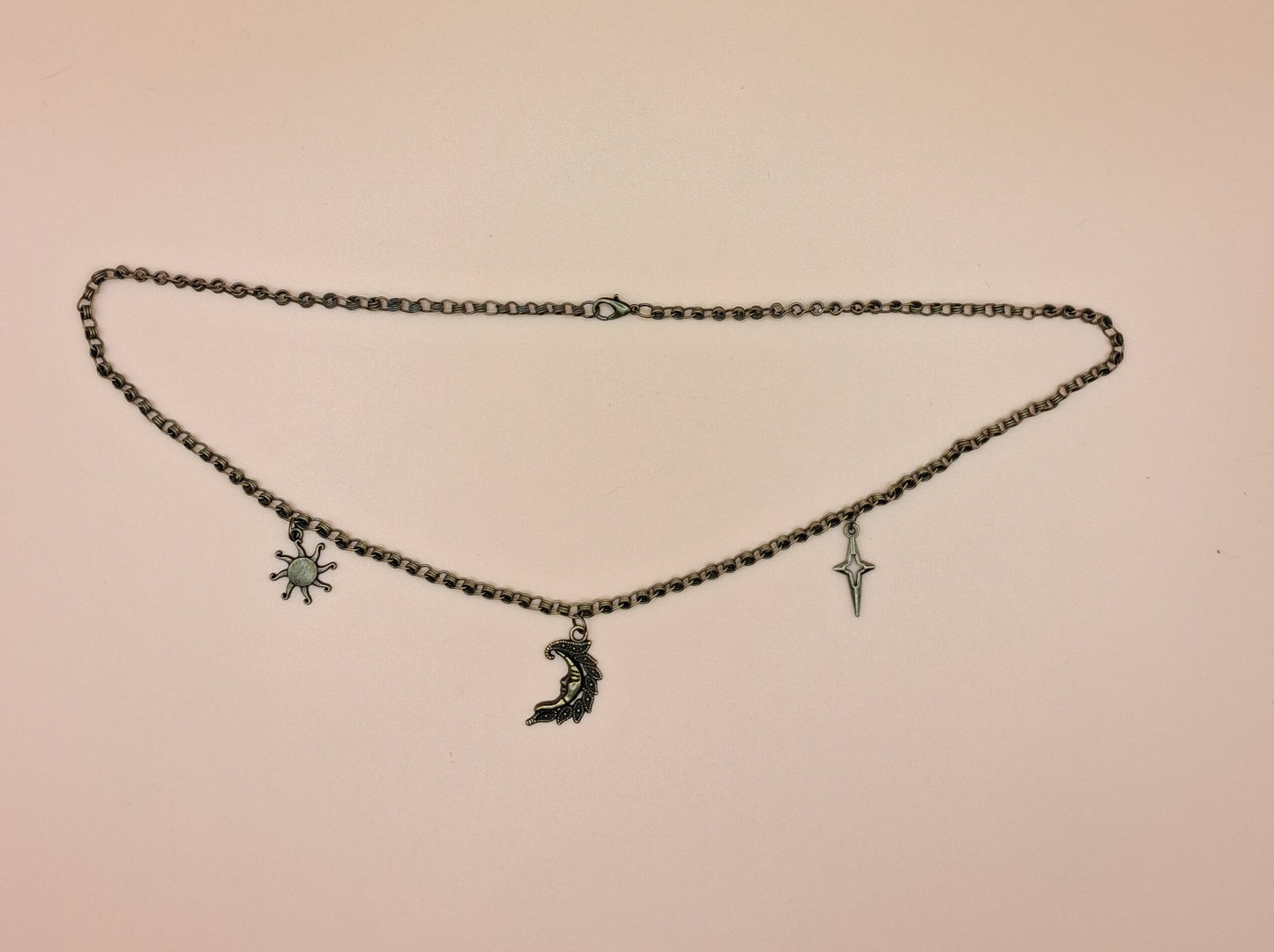 Celestial Charm Necklace - Moon, Sun & Star