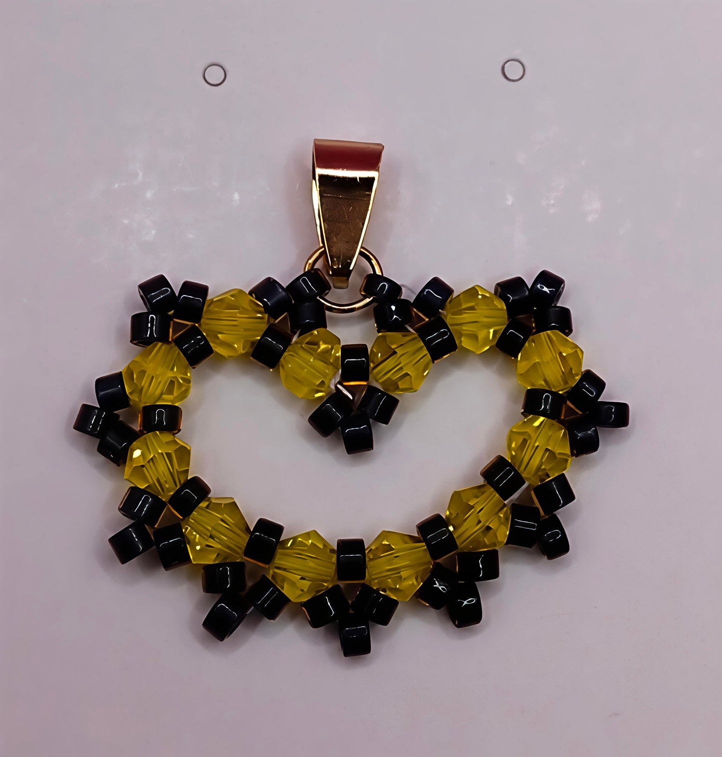 Crystal Glass Beaded Heart Pendant