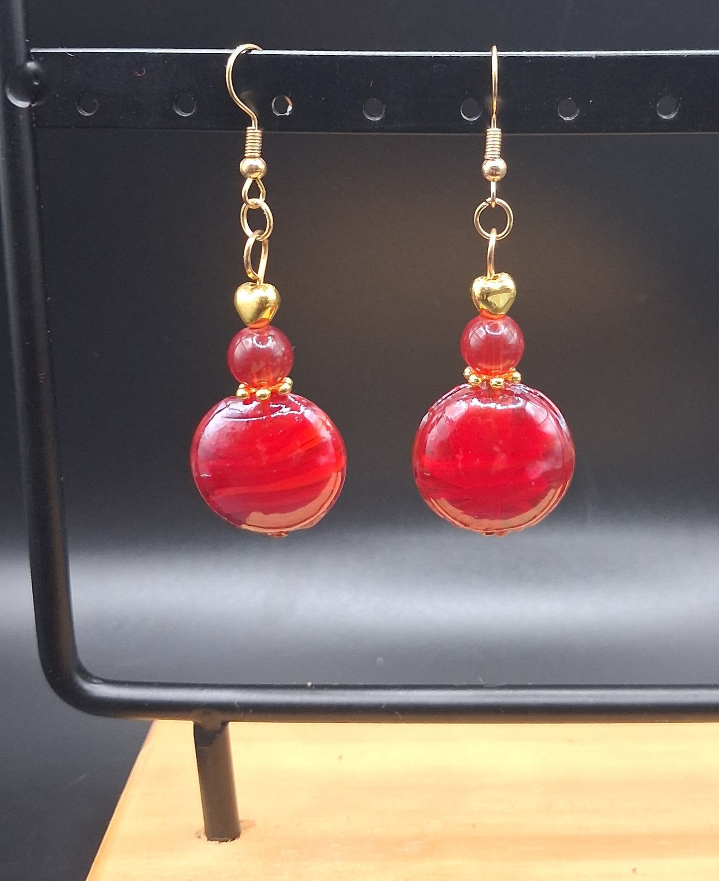Crimson Glow Drop Earrings