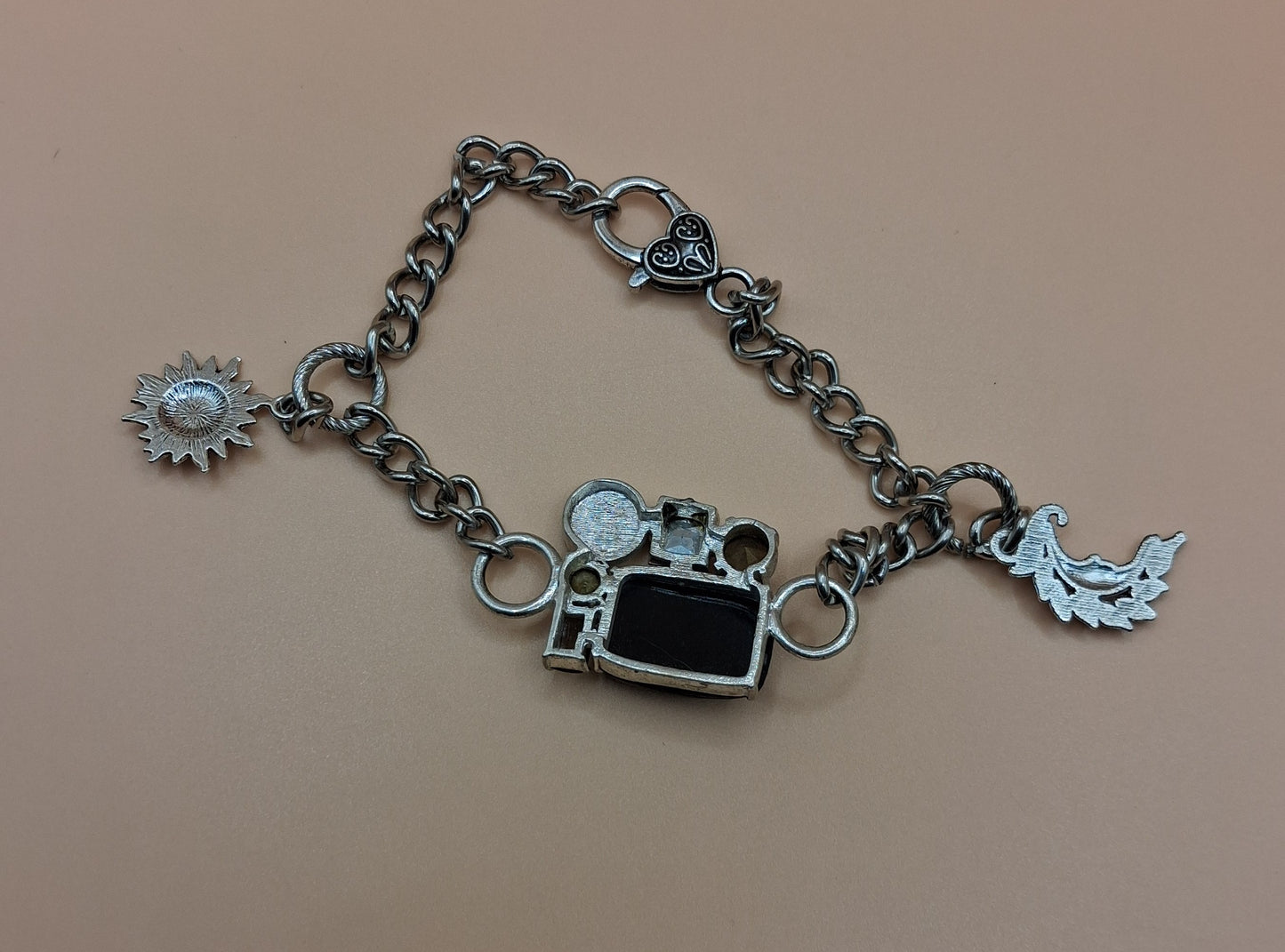 Celestial Charm Bracelet - Stainless Steel Sun and Moon