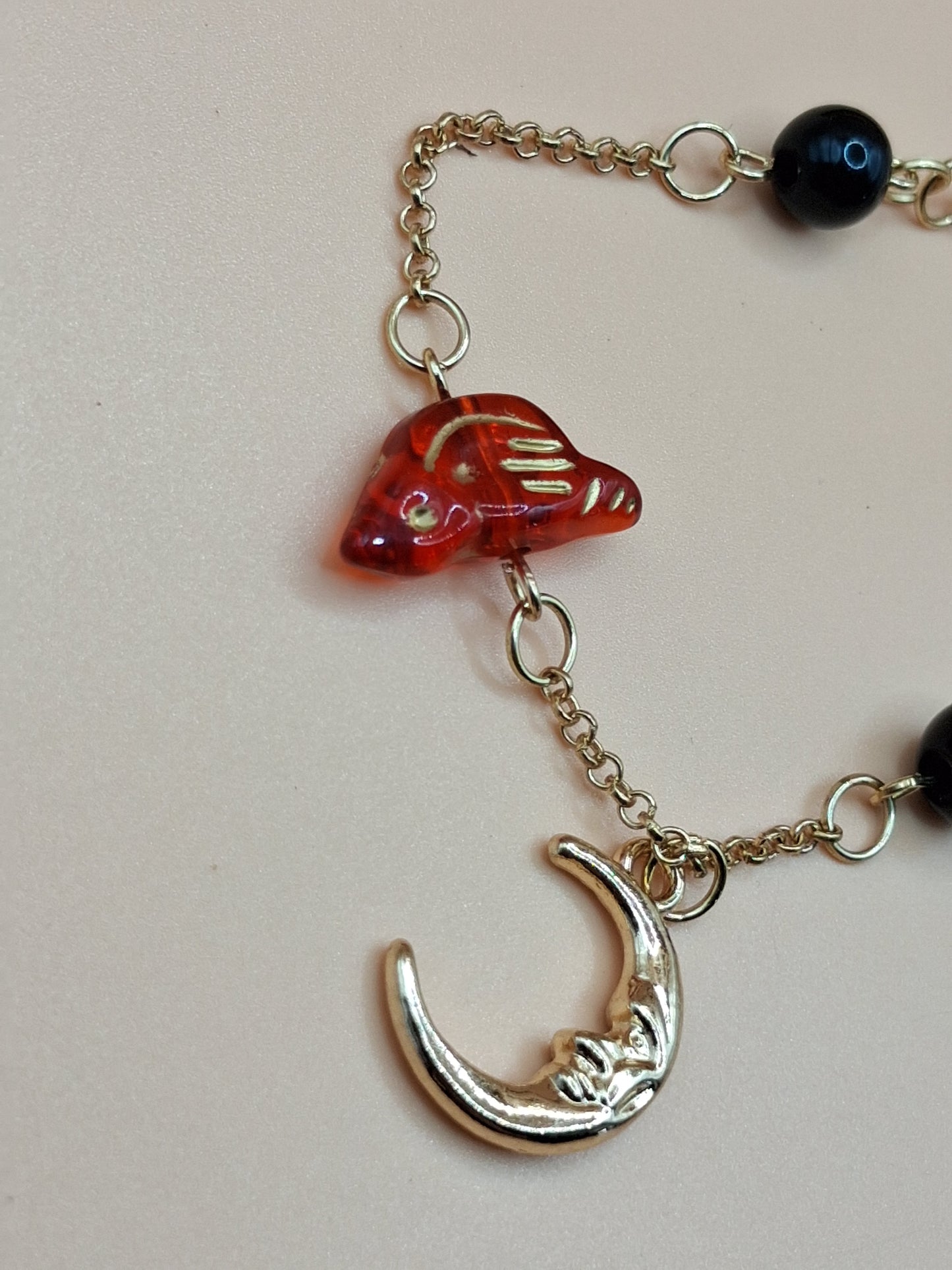 Celestial Charm Bracelet with Vintage Baroque Beads