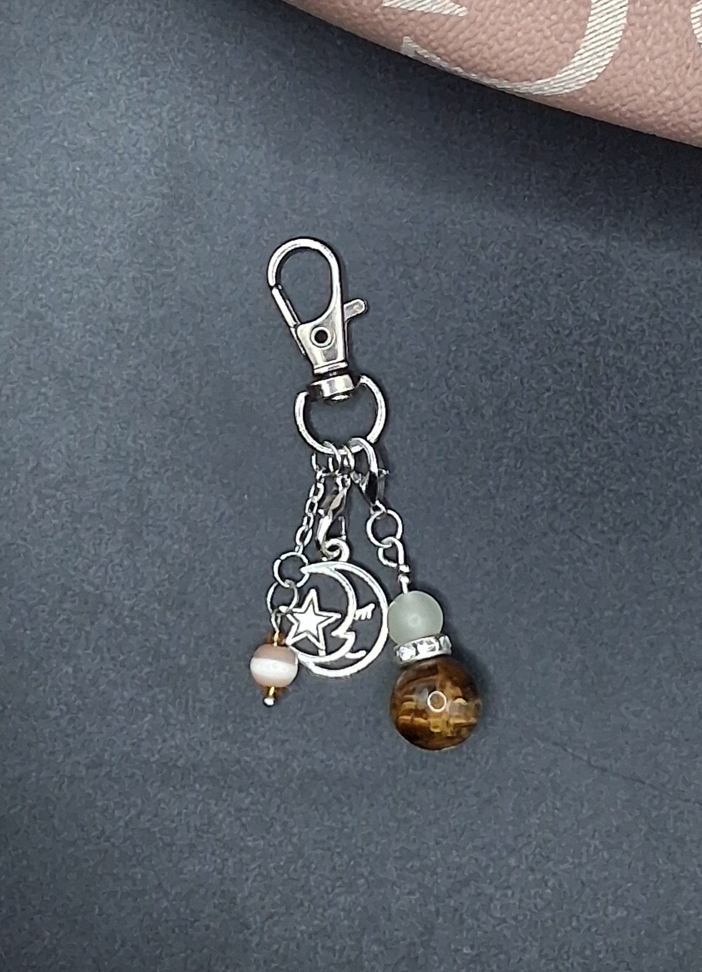 Celestial Moon & Star Keyring Charm