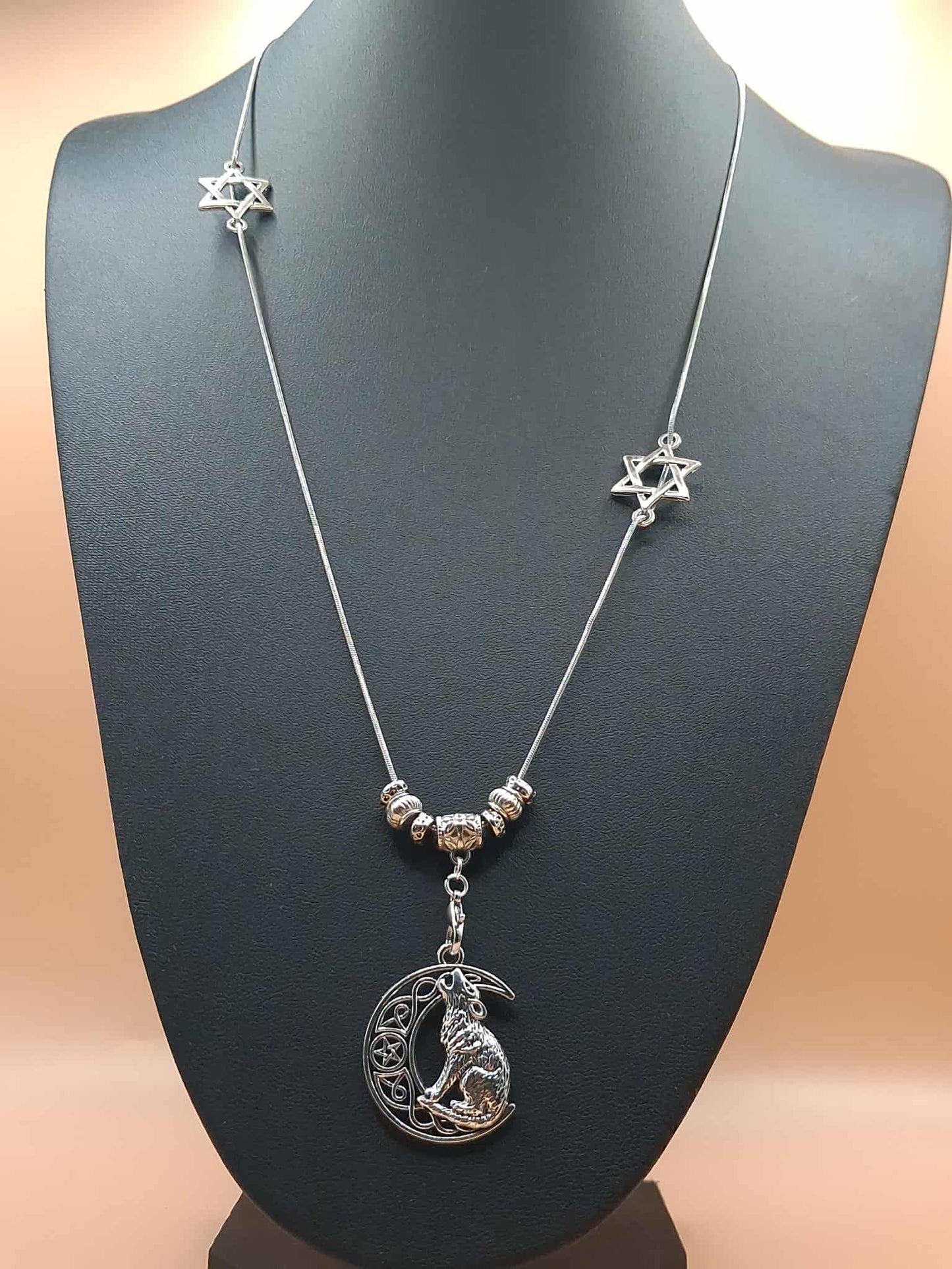 Wolf & Moon Celestial Necklace