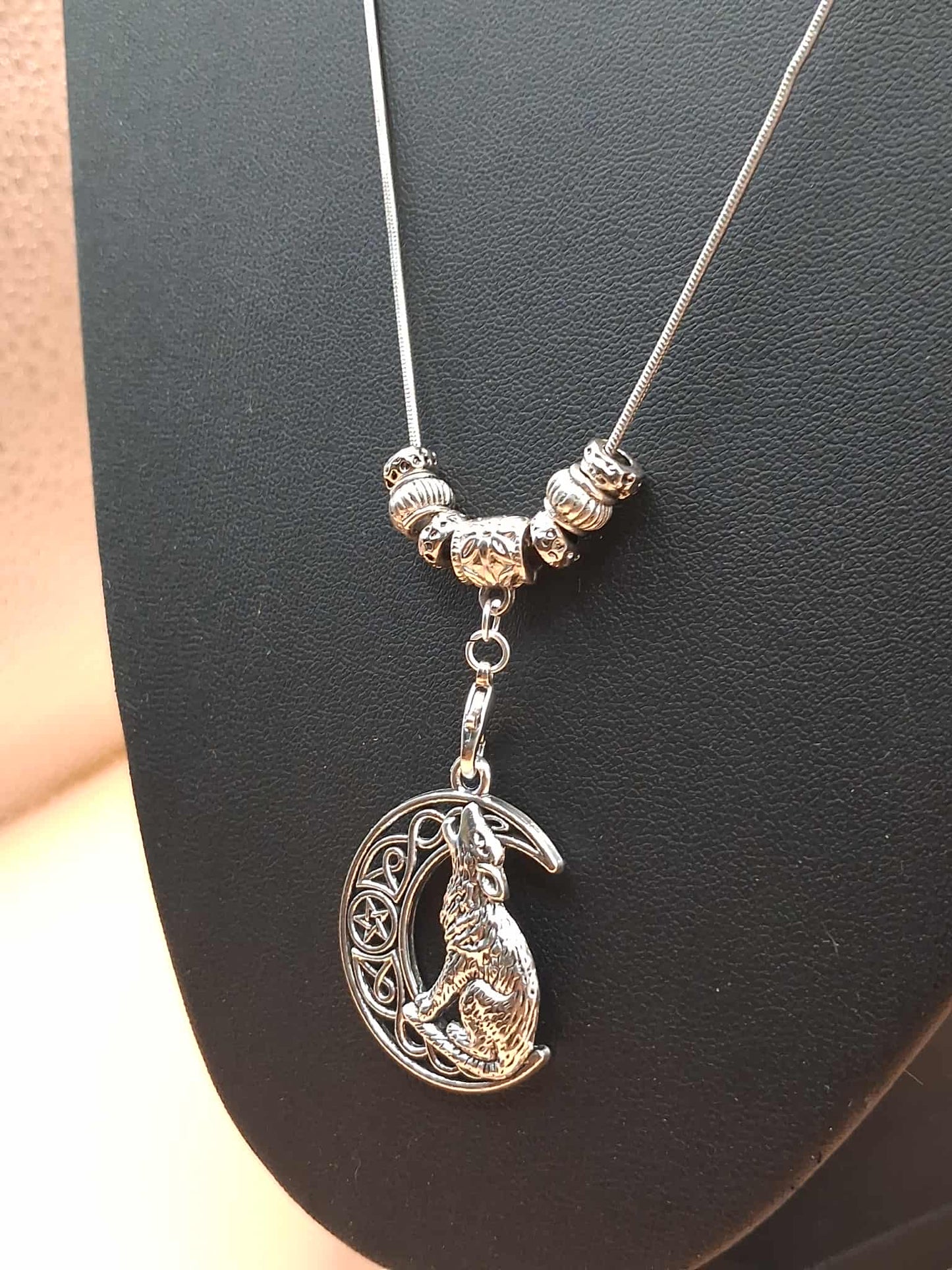Wolf & Moon Celestial Necklace