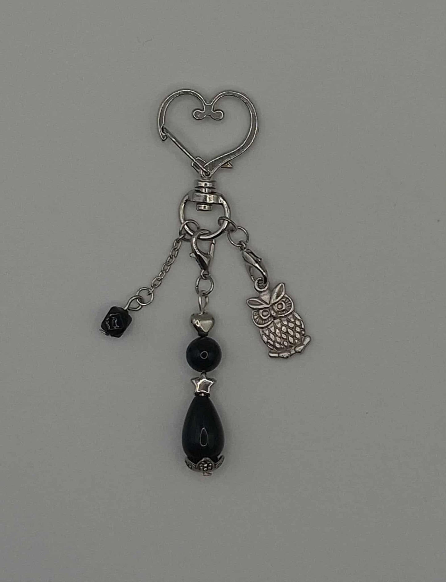 Midnight Owl Keychain Charm