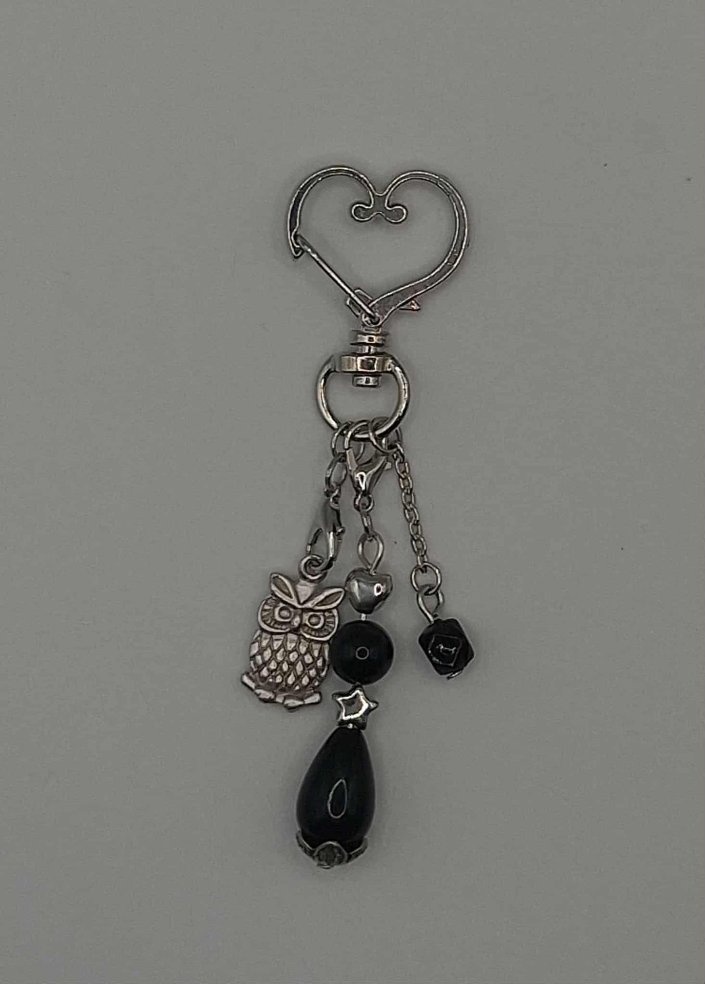Midnight Owl Keychain Charm