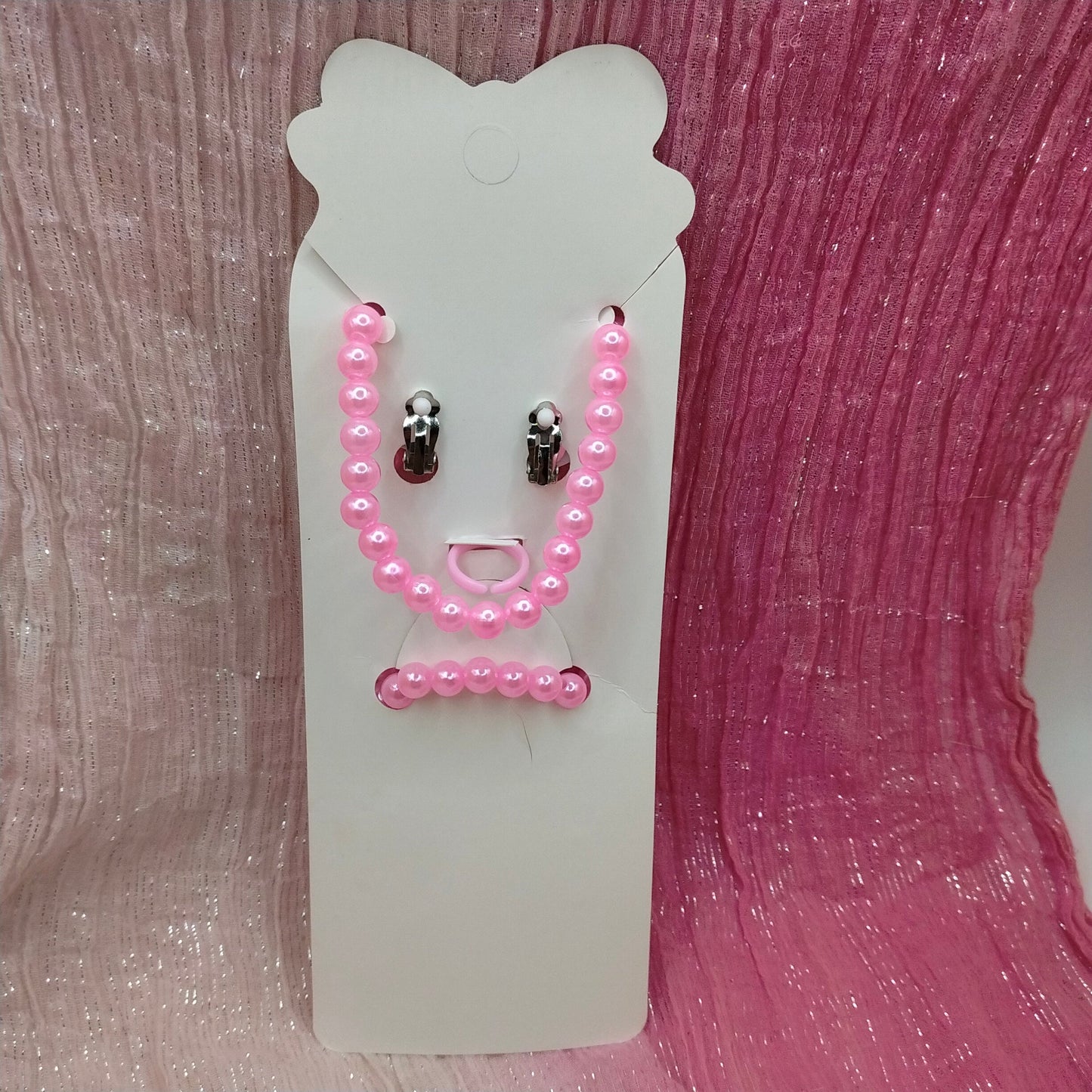 Hello Kitty Pink Pearl Jewellery Set