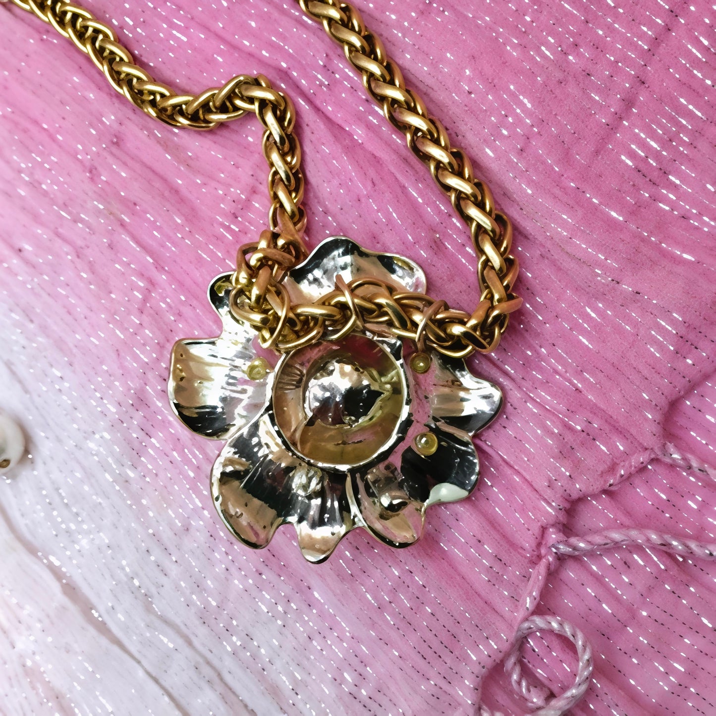 Pearl Blossom Statement Necklace & Earring Set