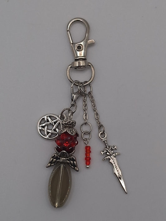 Handcrafted Charm Keychain - gothic-Inspired Accessories