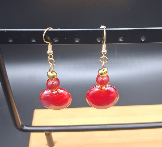 Crimson Glow Drop Earrings