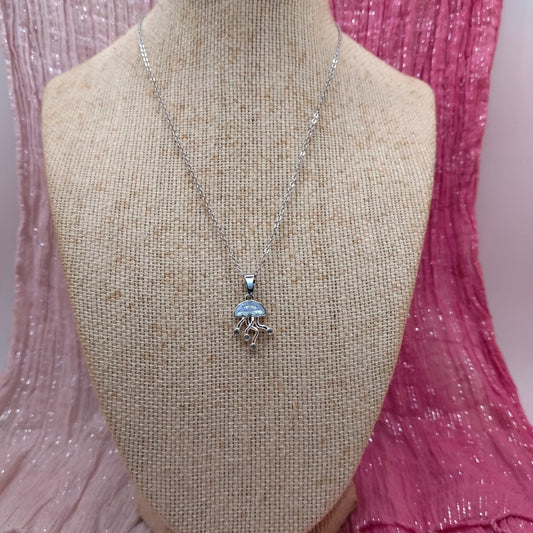 Stainless Steel Jellyfish Pendant Necklace - Girls