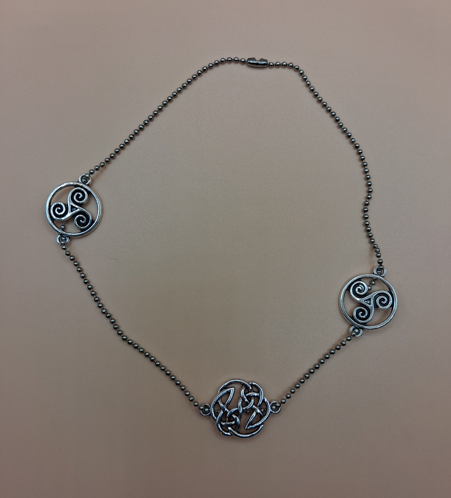 Celtic Triskele Necklace - Stainless steel Ball Chain