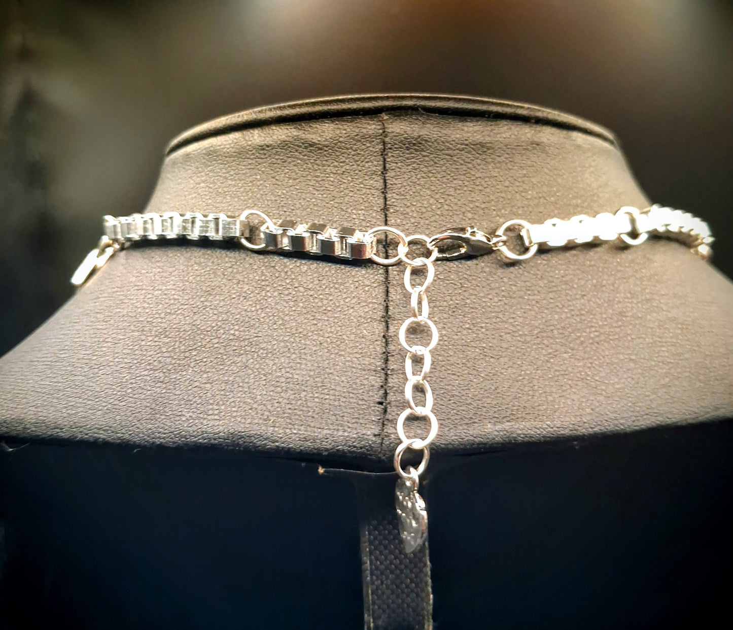 Celestial Moon Phase Necklace with Star of David charm links