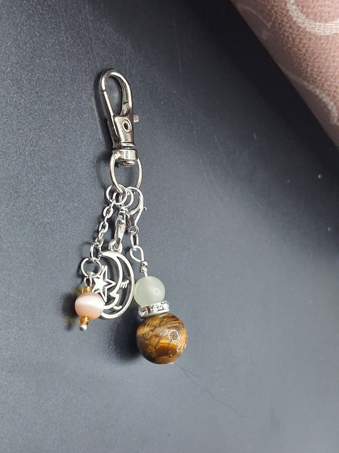 Celestial Moon & Star Keyring Charm