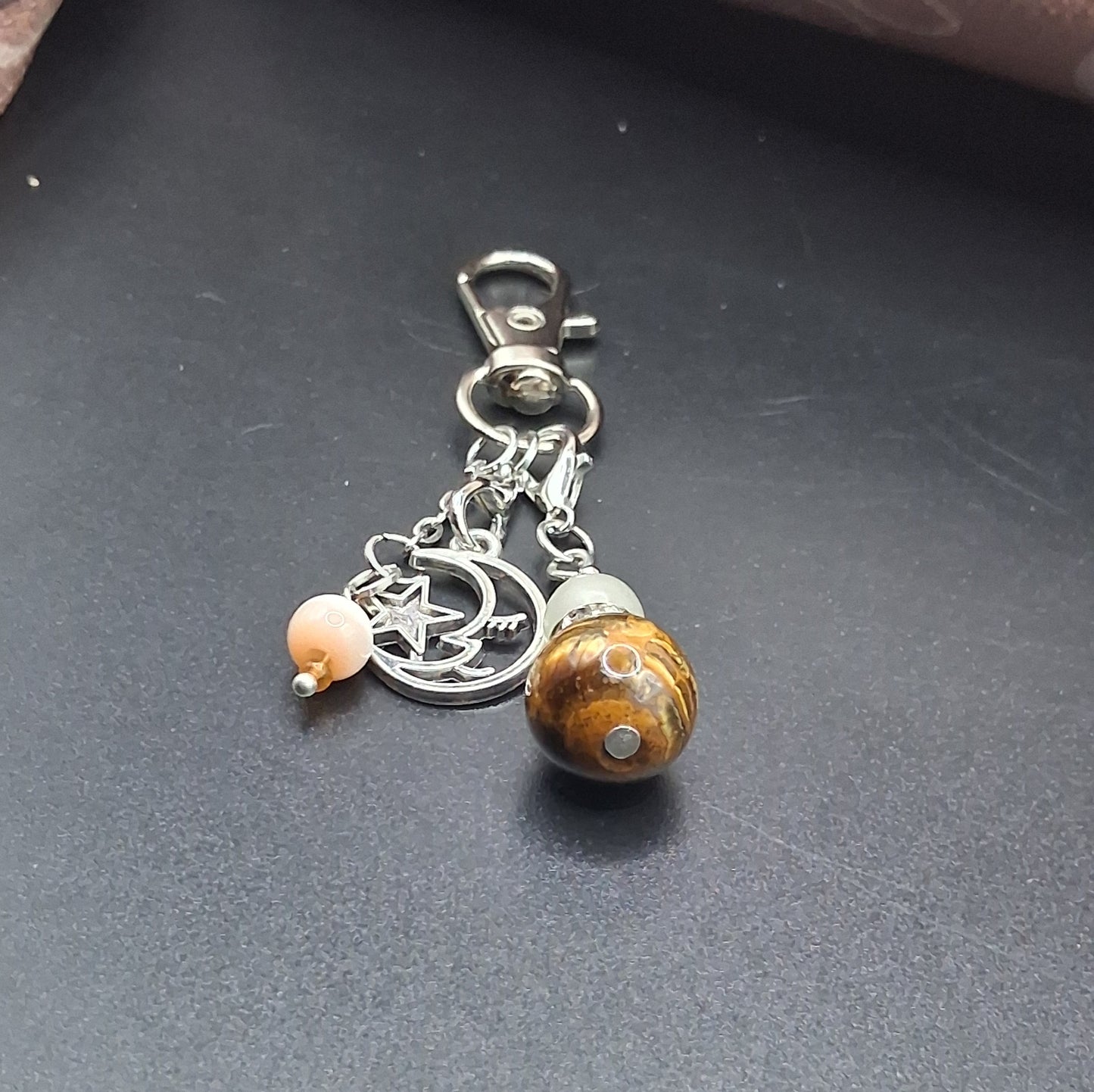 Celestial Moon & Star Keyring Charm