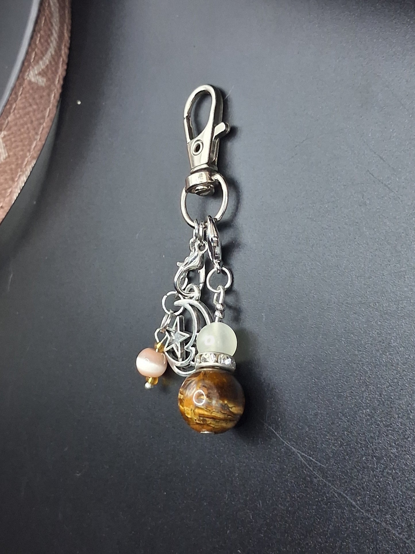 Celestial Moon & Star Keyring Charm