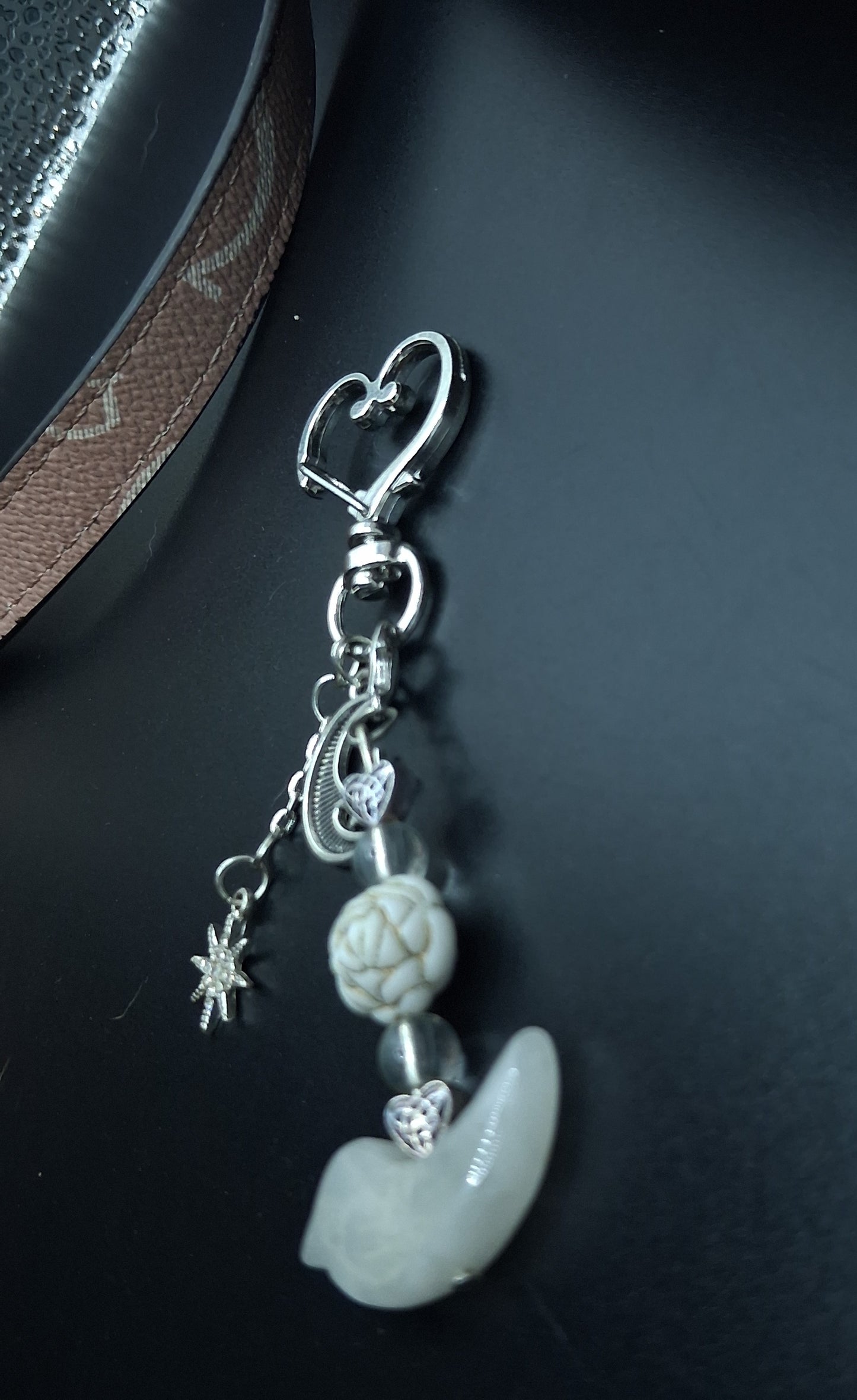 Celestial Bird Keychain - Handcrafted Stone Charm