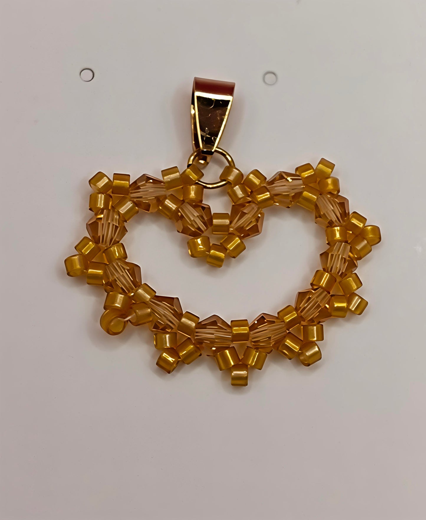 Crystal Glass Beaded Heart Pendant