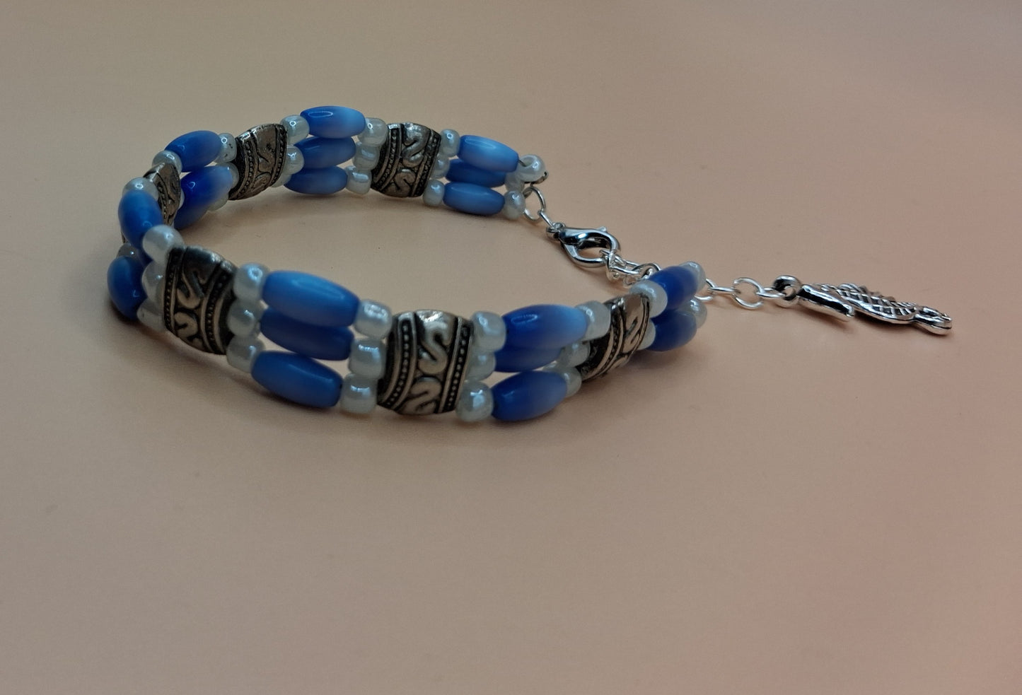 Purple Cat's Eye & Mother of Pearl Bracelet