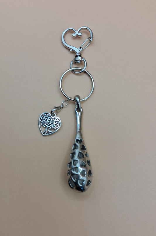Celestial Teardrop Keyring with Tree of Life Charm